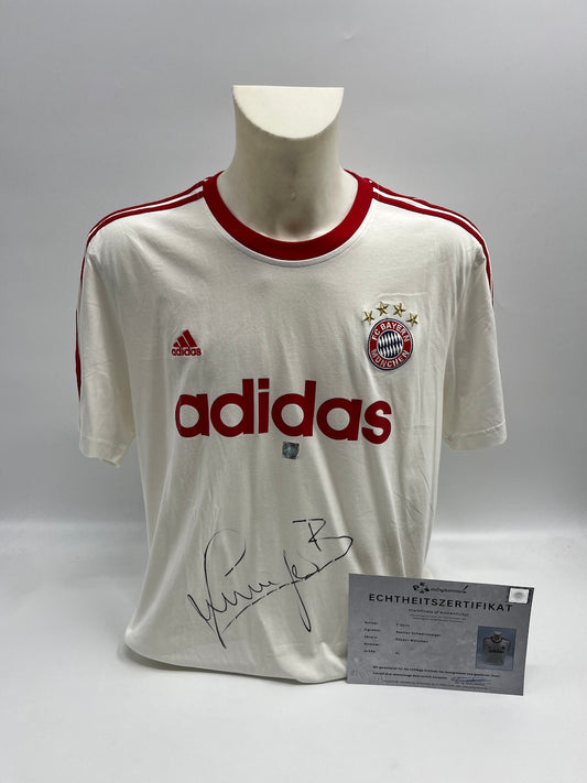 Bayern München T-Shirt Bastian Schweinsteiger signiert Autogramme Bundesliga XL