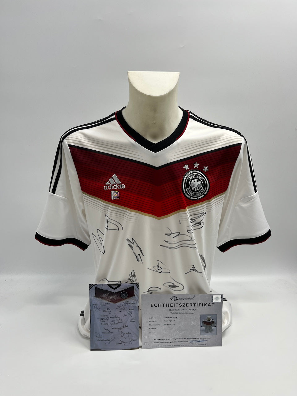 Deutschland Trikot WM 2014 Teamsigniert Fußball DFB Weltmeister Adidas L