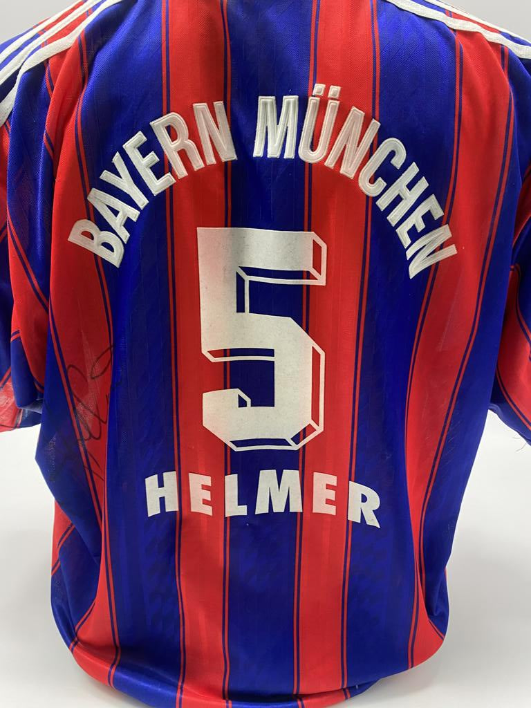 Bayern München Trikot Thomas Helmer signiert Autogramm Adidas XL