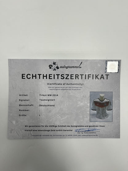 Deutschland Trikot WM 2014 Teamsigniert Fußball DFB Weltmeister Adidas L