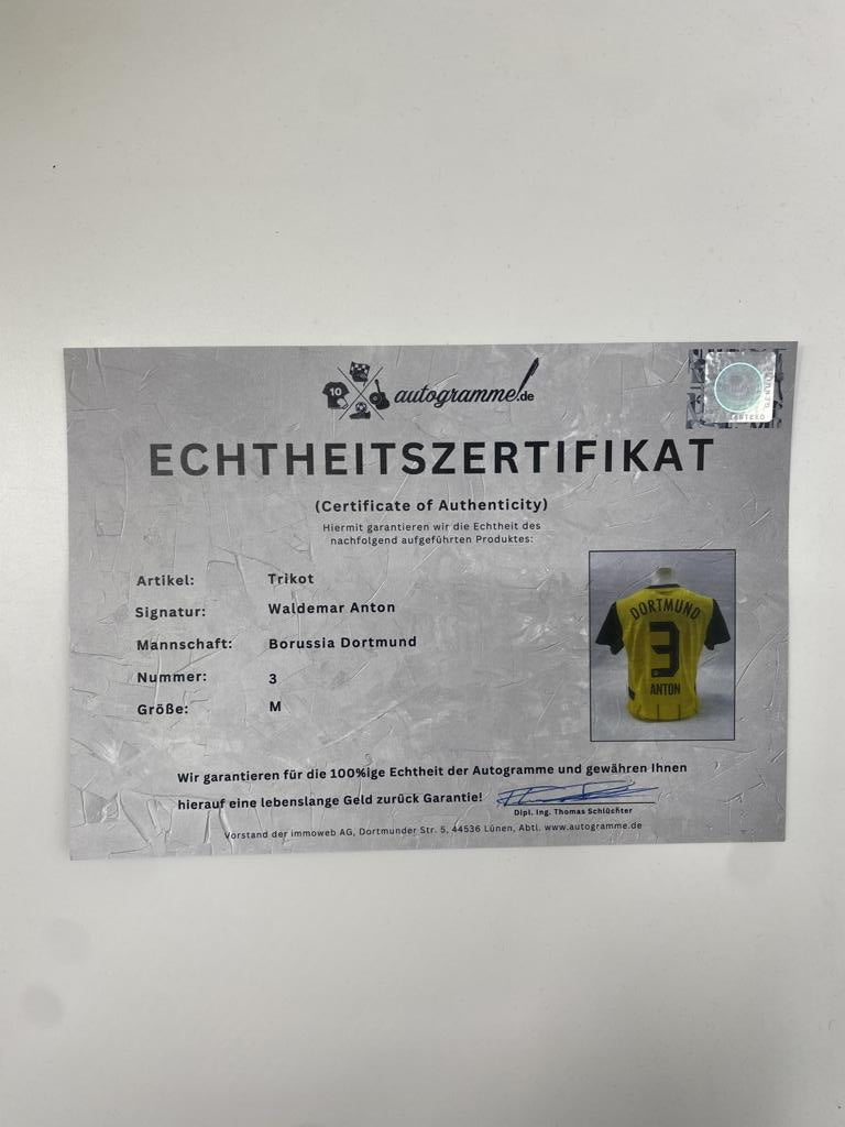 Borussia Dortmund Authentic Trikot Waldemar Anton signiert BVB neu Puma M