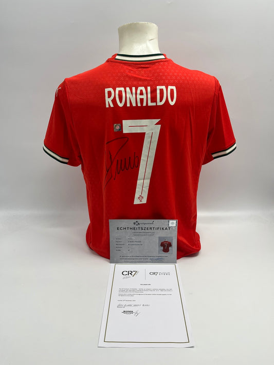 Portugal Trikot Cristiano Ronaldo signiert Autogramm COA Fußball neu M