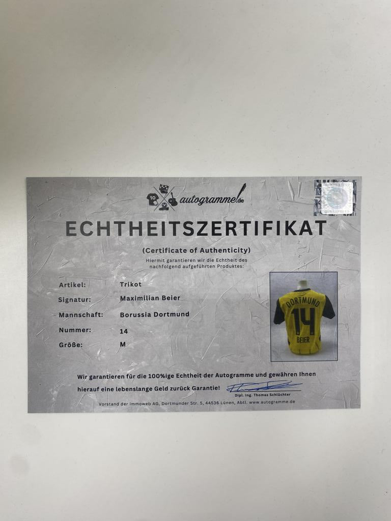 Borussia Dortmund Authentic Trikot Maximilian Beier signiert BVB neu Puma M