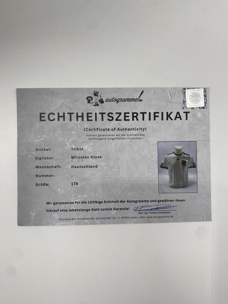 DFB Trikot Miroslav Klose signiert Adidas COA Deutschland Autogramm 176