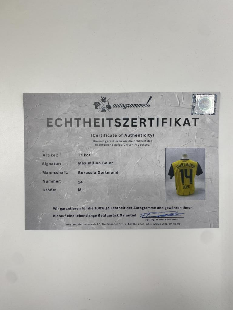 Borussia Dortmund Authentic Trikot Maximilian Beier signiert BVB neu Puma M
