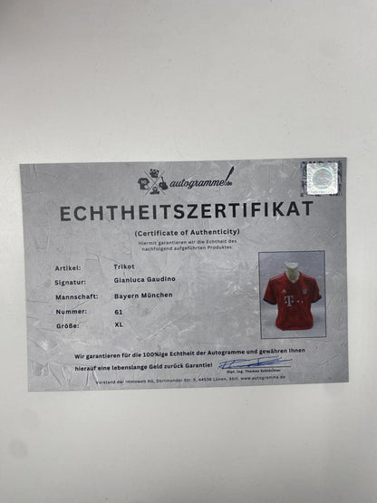 Bayern Munich jersey signed by Gianluca Gaudino, Adidas COA XL