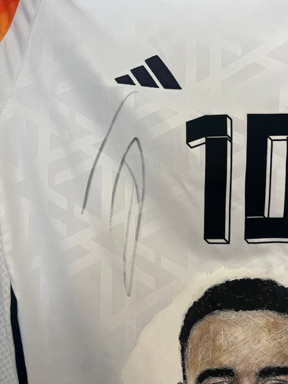 DFB jersey portrait of Jamal Musiala, hand-painted and signed, Adidas 176