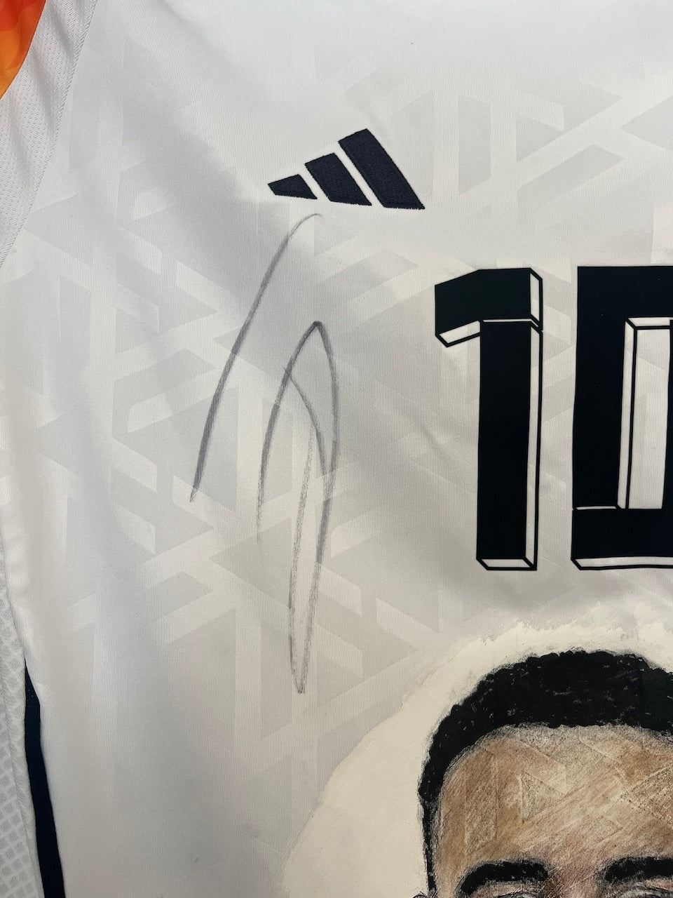 DFB jersey portrait of Jamal Musiala, hand-painted and signed, Adidas 176