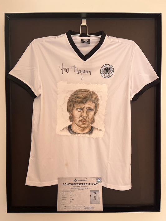 DFB Repro Shirt Portrait Karl-Heinz Rummenigge handgemalt und signiert M