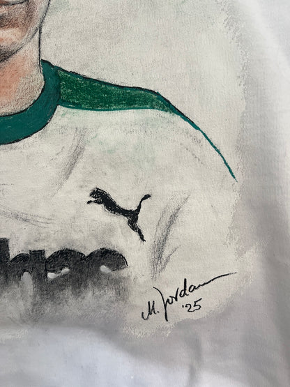 Gladbach Repro Trikot Portrait Berti Vogts handgemalt und signiert S