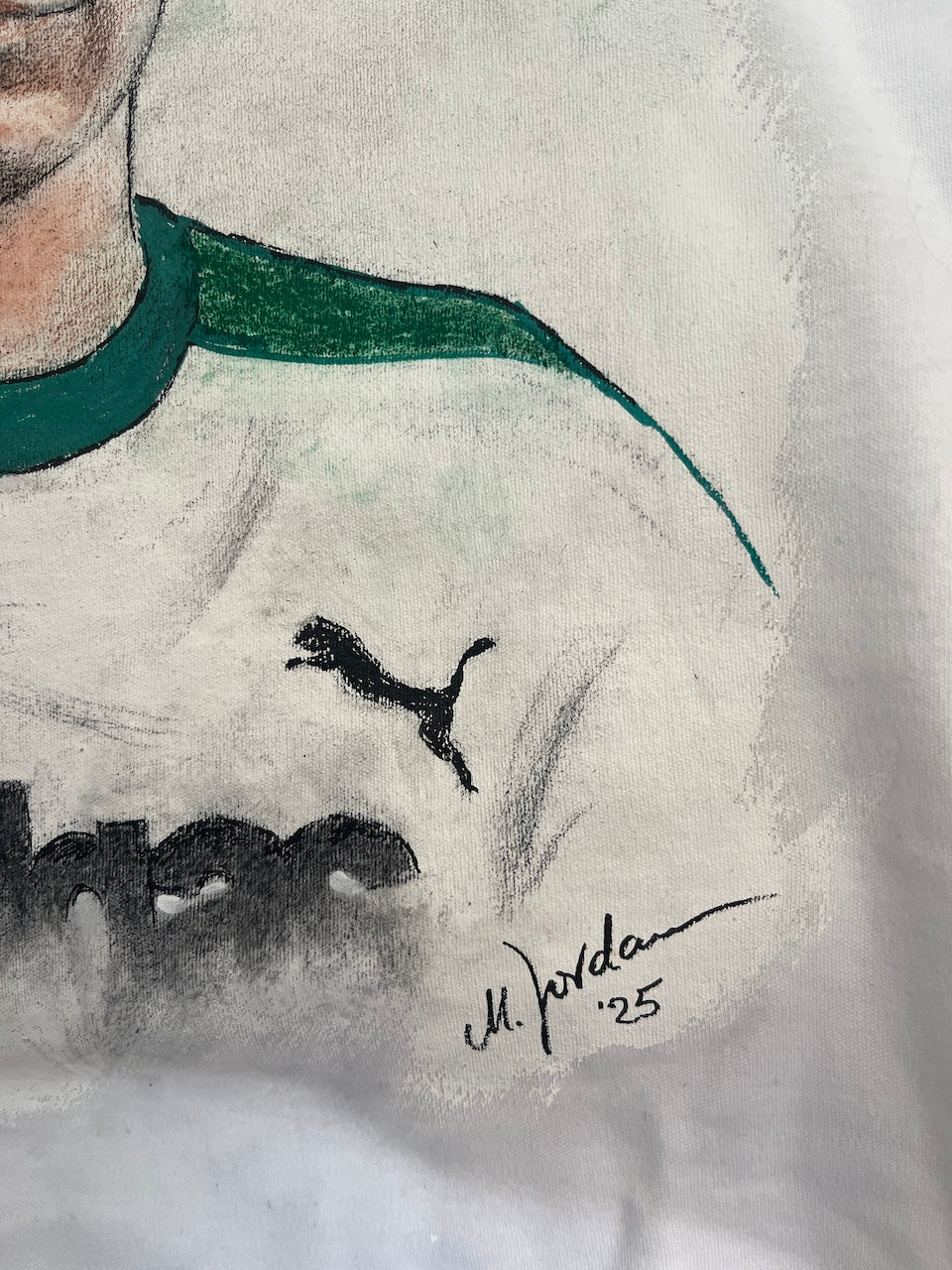 Gladbach Repro Jersey Portrait Berti Vogts hand-painted and signed S