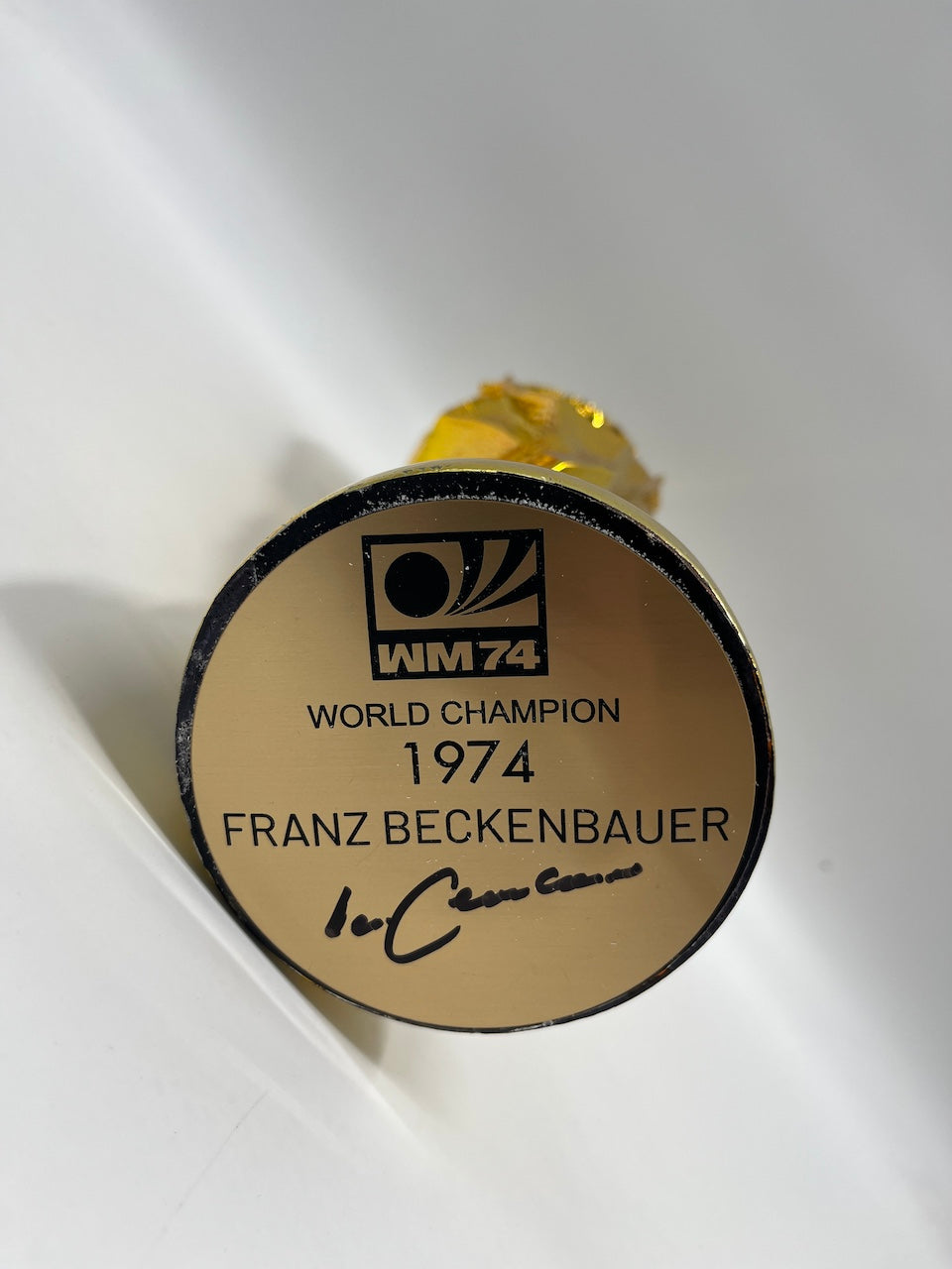 REPRO WM 2014 Pokal Franz Beckenbauer signiert Autogramm