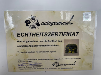 Torwarthandschuh Koen Casteels signiert Autogramm Wolfsburg COA