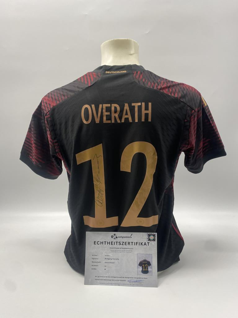 DFB jersey Wolfgang Overath signed autograph Adidas COA M