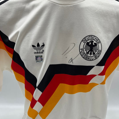 DFB Trikot Rudi Völler signiert Autogramme Adidas COA L