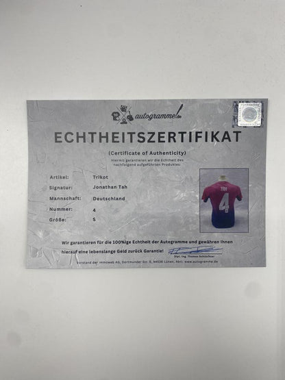 DFB jersey Jonathan Tah signed autograph Adidas COA S