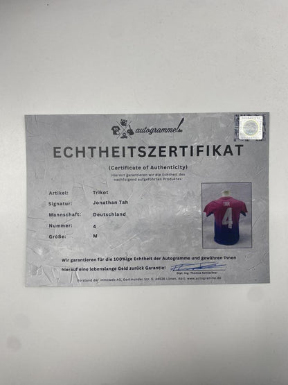 DFB jersey Jonathan Tah signed autograph Adidas COA M