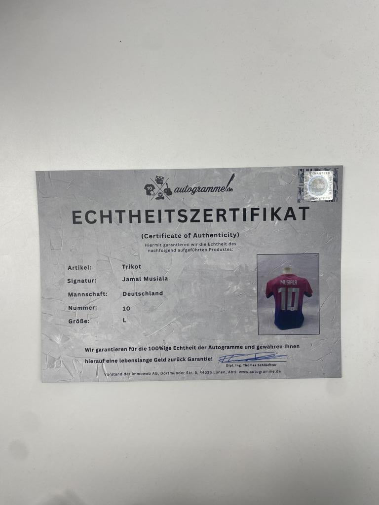 DFB jersey Jamal Musiala signed autograph Adidas COA L