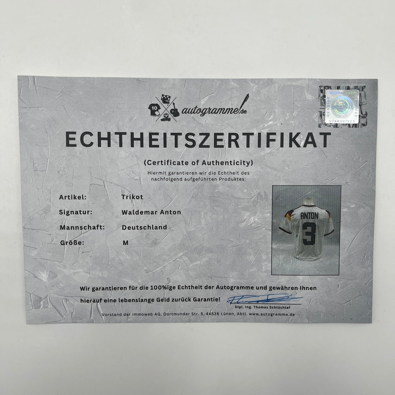 DFB Trikot Waldemar Anton signiert Autogramme Adidas COA neu M