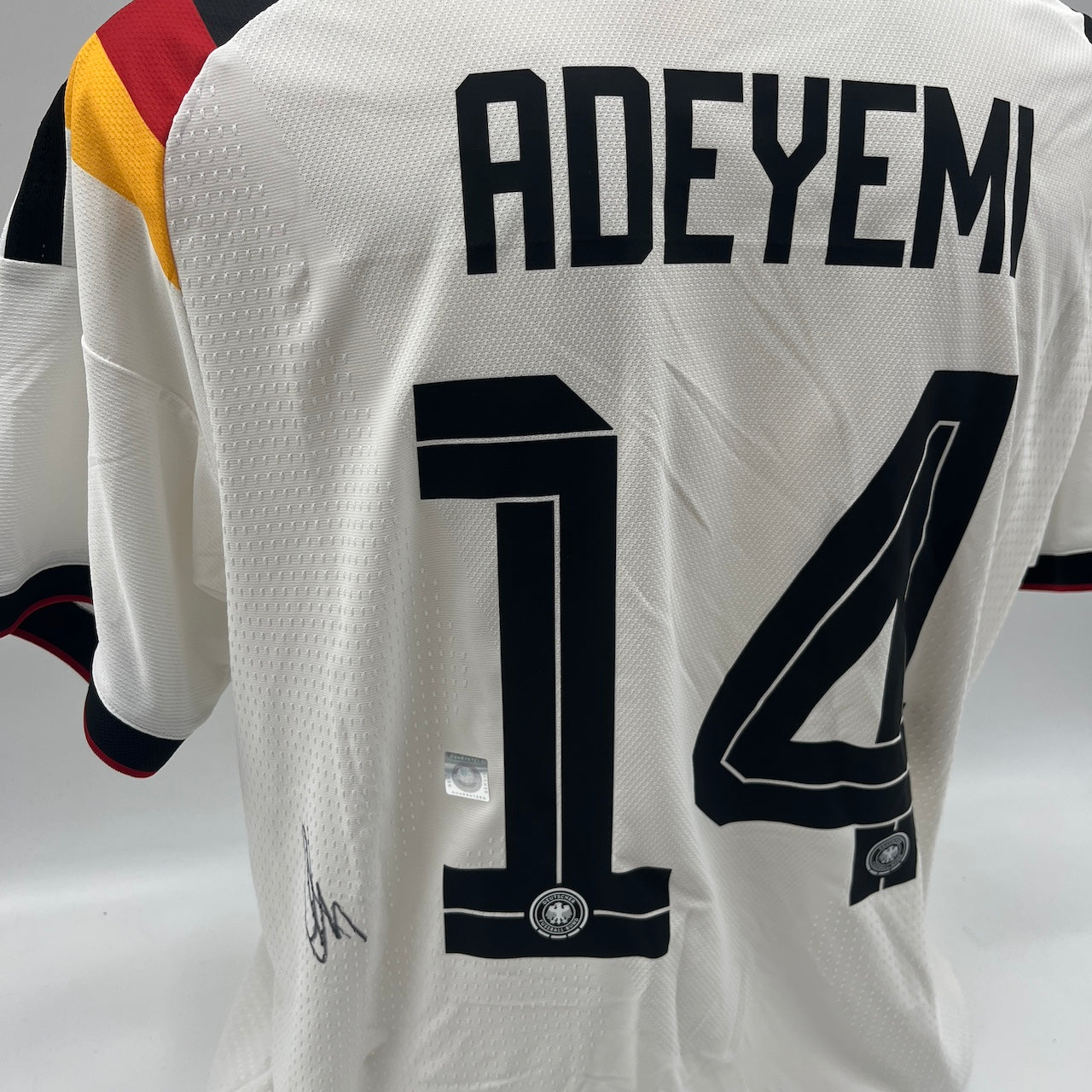 DFB Trikot WM 2026 Karim Adeyemi signiert Autogramm Adidas COA XL