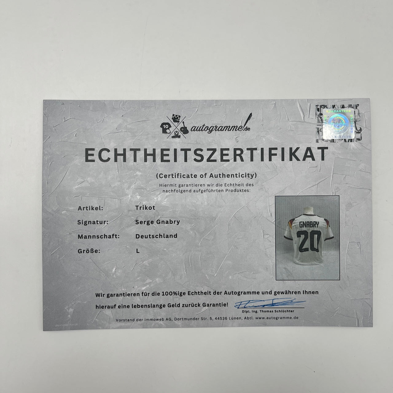 DFB Trikot WM 2026 Serge Gnabry signiert Autogramme Adidas COA neu L