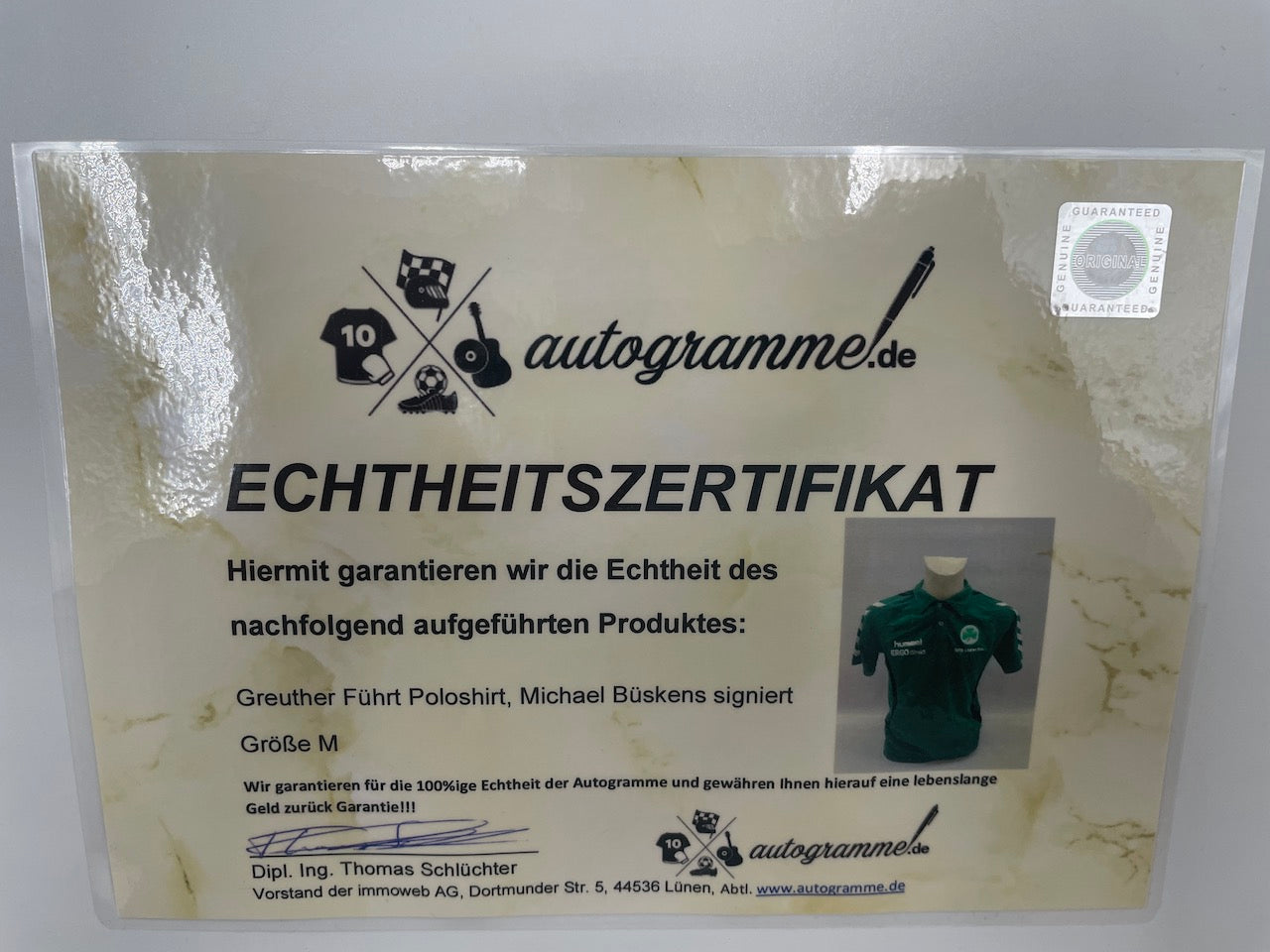 Greuther Fürth Poloshirt Michael Büskens Autogramm Bundesliga Hummel M