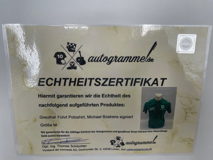 Greuther Fürth Poloshirt Michael Büskens Autogramm Bundesliga Hummel M