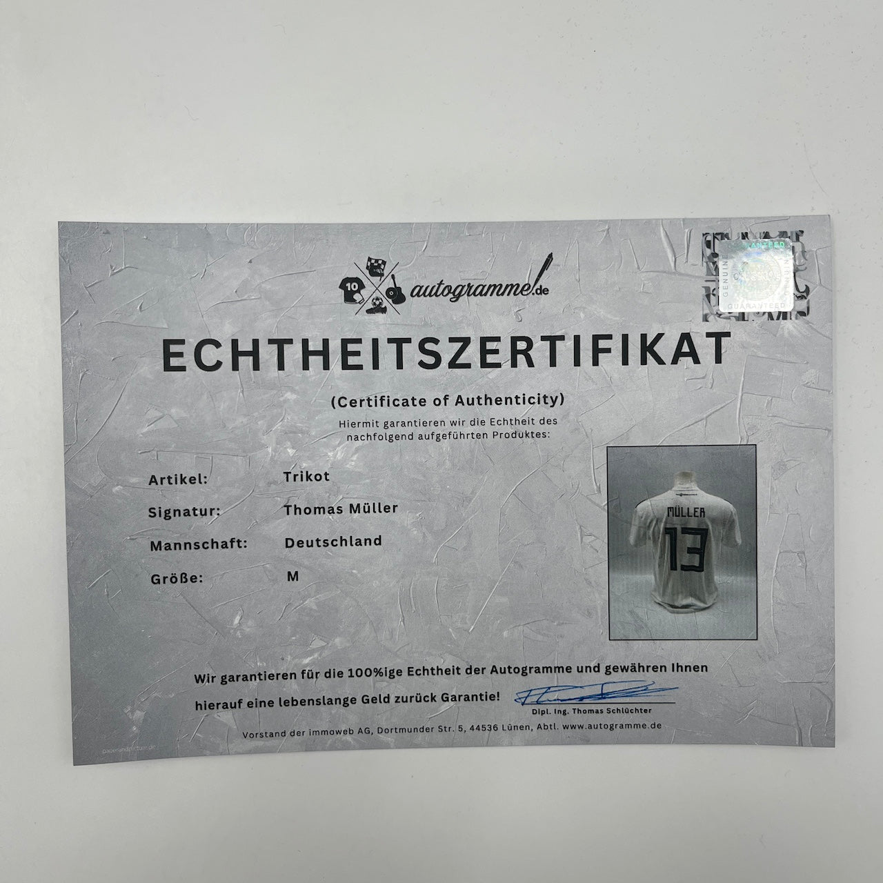 DFB Trikot Thomas Müller signiert Autogramm Deutschland Adidas M