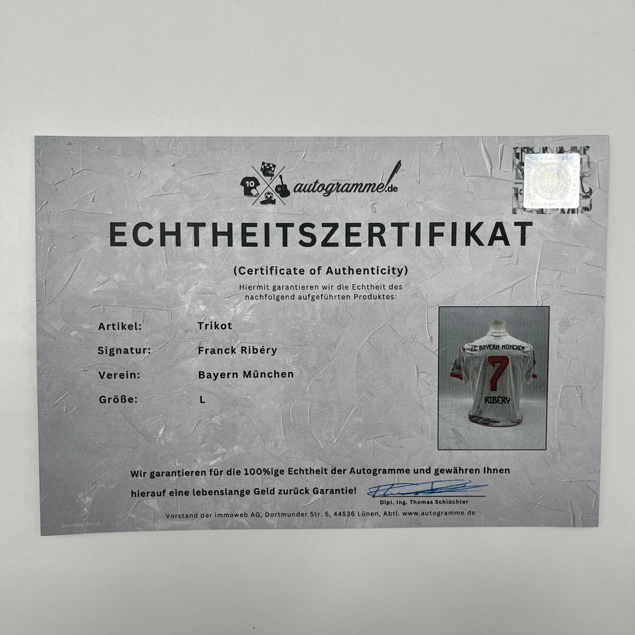 Bayern München Trikot Franck Ribery signiert Autogramm Adidas COA L