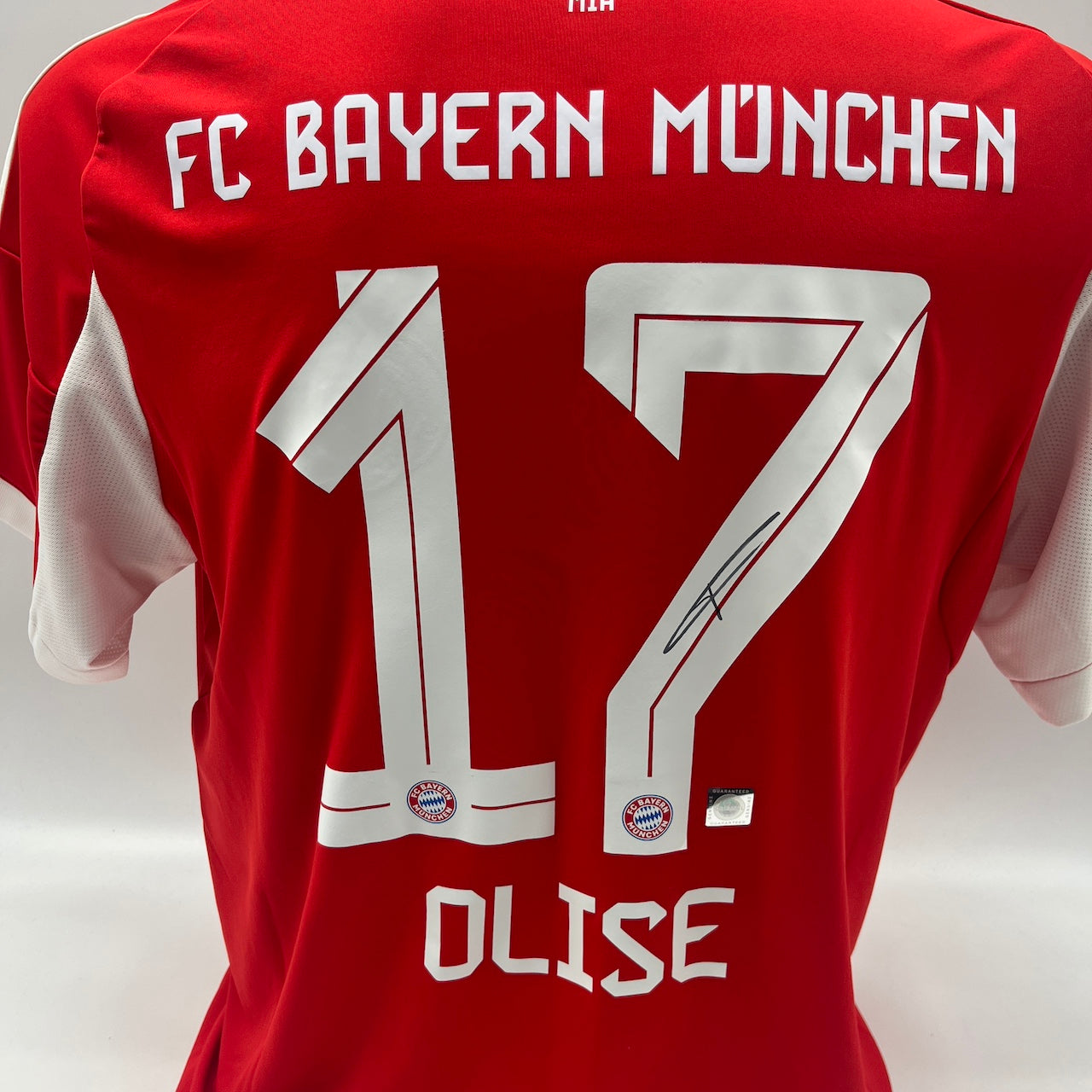 Bayern München Trikot Frauenteam Michael Olise signiert Autogramm Adidas COA L