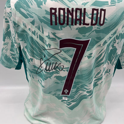 Portugal Trikot WM 2026 Cristiano Ronaldo signiert Autogramm COA weiß L