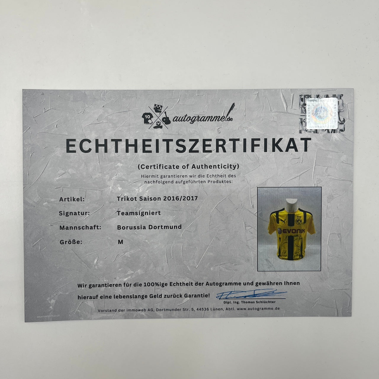 BVB Trikot 2016/2017 Teamsigniert Borussia Dortmund Puma M