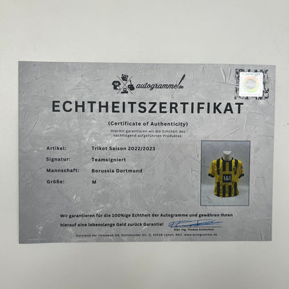 BVB Trikot 2022/2023 Teamsigniert Borussia Dortmund COA Puma L