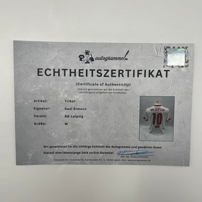 RB Leipzig Trikot Xavi Simons signiert Autogramm Puma COA M