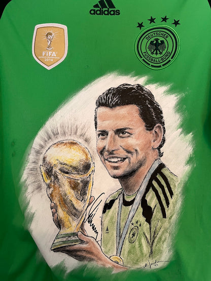 DFB goalkeeper jersey portrait Roman Weidenfeller hand painted adidas s