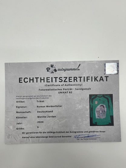 DFB goalkeeper jersey portrait Roman Weidenfeller hand painted adidas s