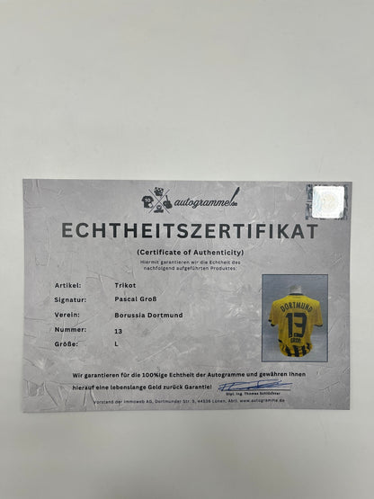 Borussia Dortmund Trikot Pascal Groß signiert Autogramm Puma Neu L
