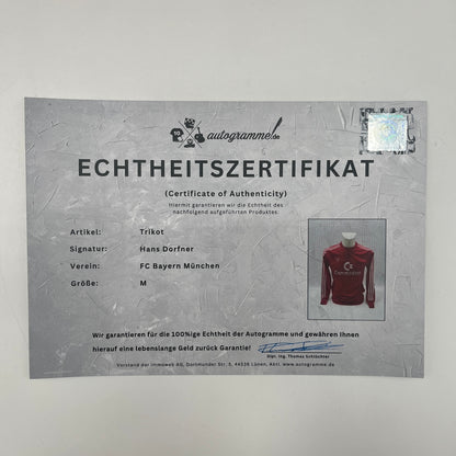 Bayern München Trikot Hans Dorfner signiert Autogramme Adidas M