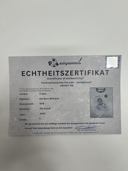 DFB Repro Shirt Portrait Herbert Wimmer, hand-painted and signed, L