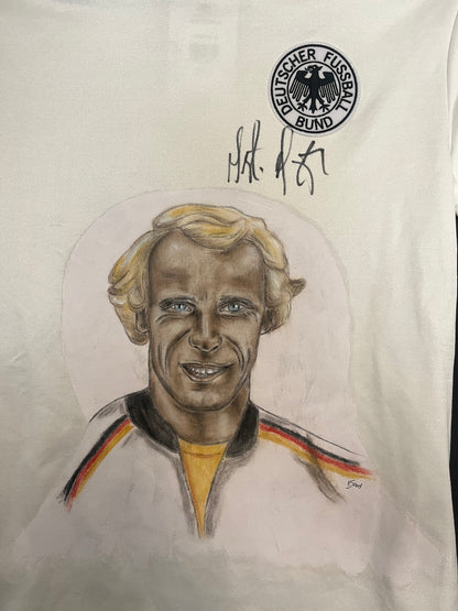DFB Repro Shirt Portrait Berti Vogts hand-painted and signed S