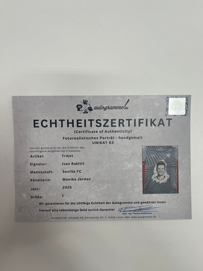 Sevilla FC Shirt Portrait Ivan Rakitic handgemalt und signiert Castore neu L