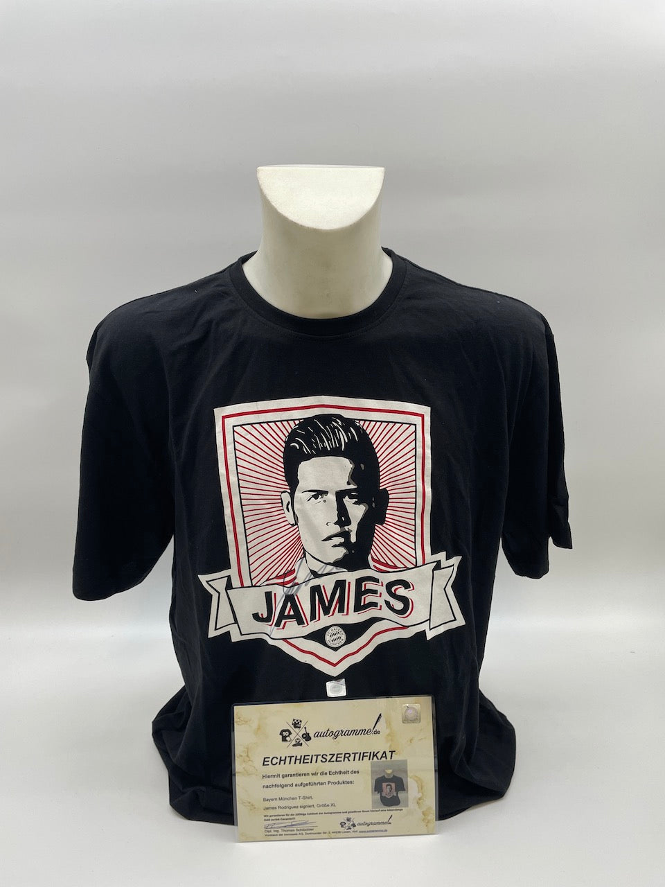 Bayern München T-Shirt James Rodriguez signiert Autogramme Bundesliga Adidas XL