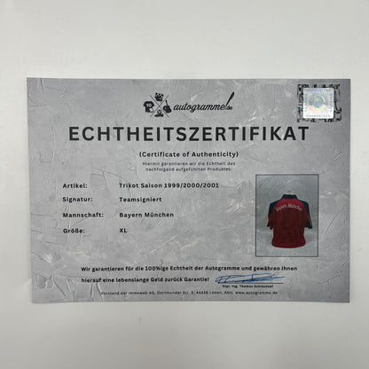 Bayern München Trikot 1999/2000/2001 Teamsigniert Bundesliga COA Adidas XL