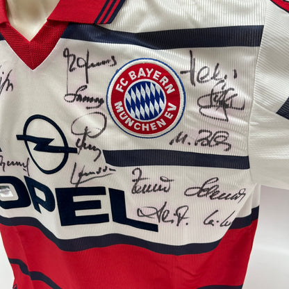 Bayern München Trikot 1998/1999/2000 Teamsigniert Bundesliga COA Adidas weiß L
