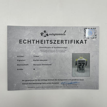 Borussia Dortmund Trikot Karim Adeyemi signiert BVB Puma COA M