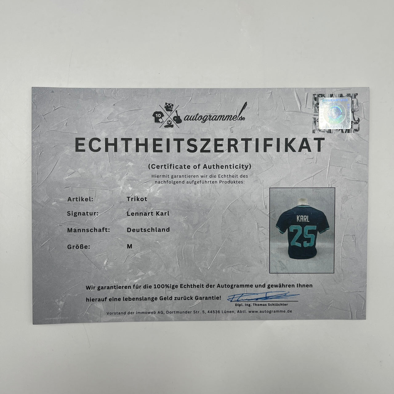 DFB Trikot WM 2026 Lennart Karl signiert Autogramm Adidas COA M