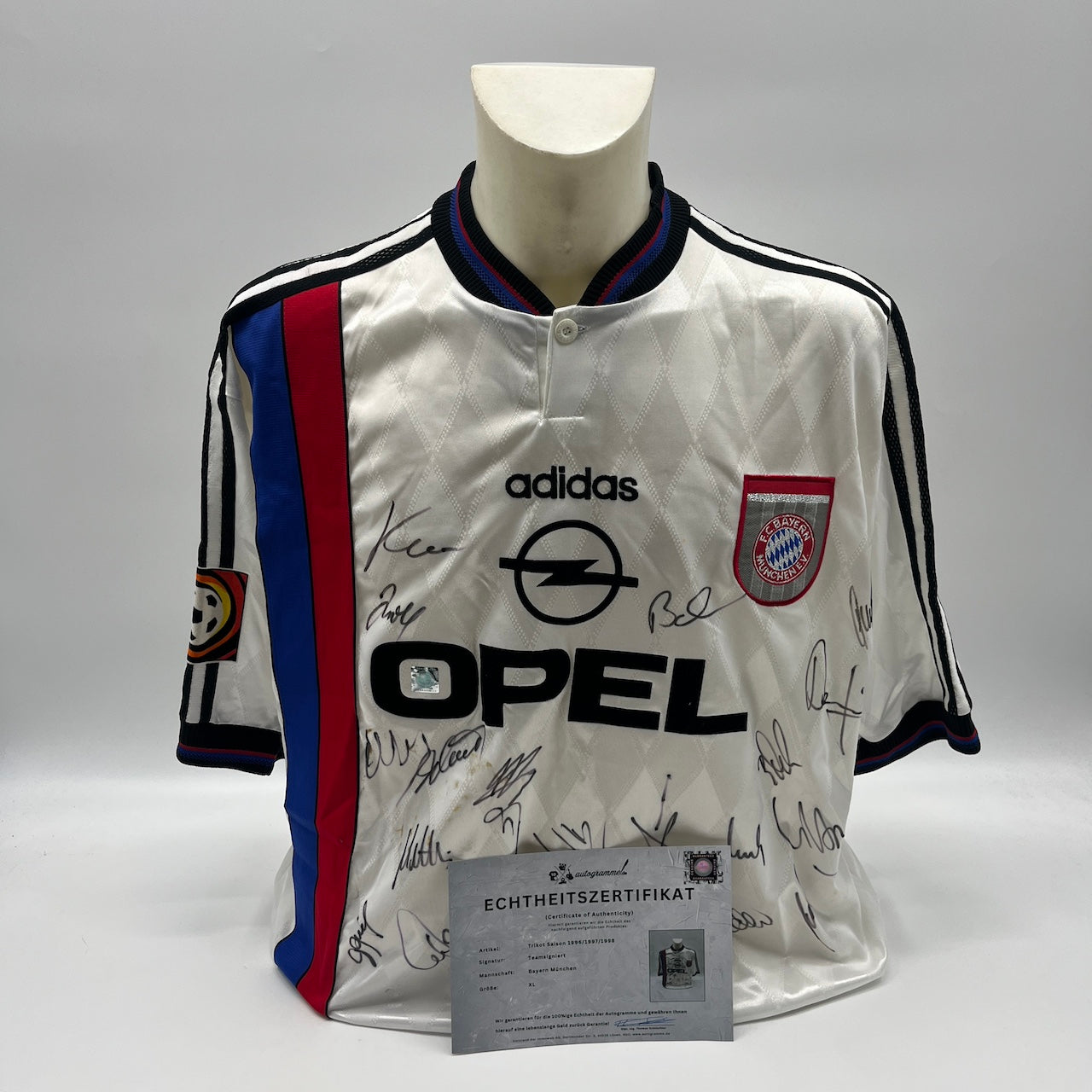 Bayern München Trikot 1996/1997/1998 Teamsigniert Bundesliga COA Adidas neu XL