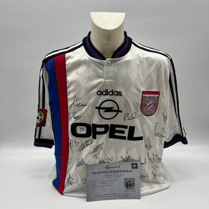 Bayern München Trikot 1996/1997/1998 Teamsigniert Bundesliga COA Adidas neu XL