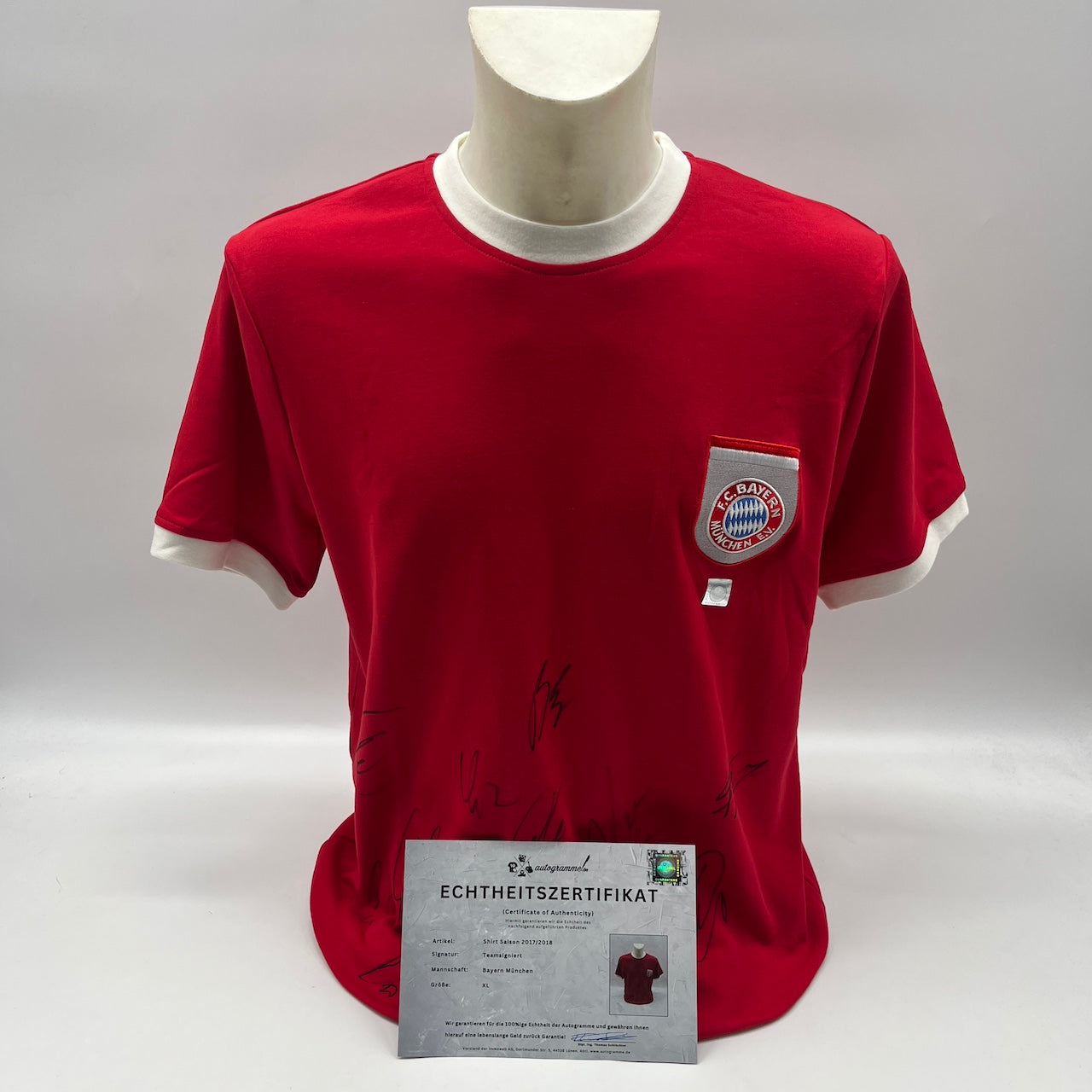 Bayern München Shirt 2017/2018 Teamsigniert Bundesliga COA XL