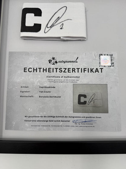 Kapitänsbinde Yan Couto signiert im Rahmen Borussia Dortmund neu COA